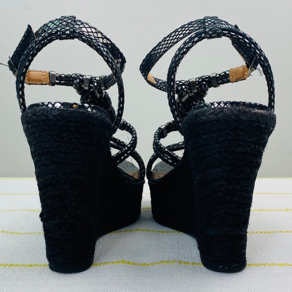 Adriana Barra Metallic Platform Espadrilles Womens 38 US 9 Made in Brazil Luxe - Picture 4 of 12